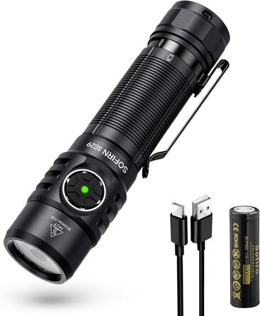 Ліхтарик Sofirn SC29, LED, 3000 люмен, USB-C, акумуляторний, надяскравий, EDC, для туризму, кемпінгу та спорту на відкритому повітрі
