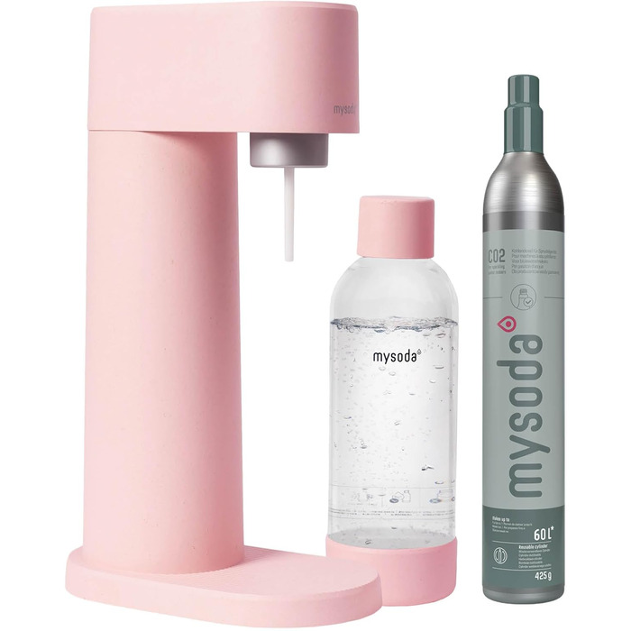 Газова машина Mysoda Pack Woody - рожева, з PET-пляшкою та CO2-циліндром