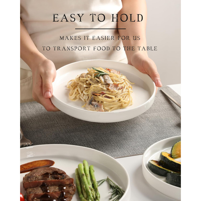 Набір посуду Sweejar Home з кераміки для 4 осіб (12 предметів), порцелянові тарілки та миски, богемський стиль, простий набір для обіду на кухню, придатний для миття в посудомийній машині та використання в мікрохвильовці