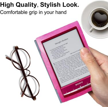 Чохол для Sony PRS-T2/PRS-T1 (6 дюймів), рожевий, з PU-шкіри