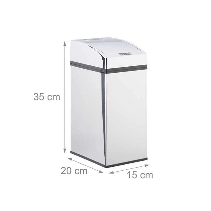 Relaxdays Stainless Steel Trash Can with Sensor