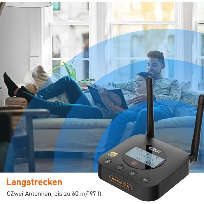 1Mii Bluetooth 5.1 Аудіо Адаптер з Низькою Затримкою aptX, 3D Surround для Підсилювача, Лаунспікерів, Оптичний/Коаксіальний/RCA AUX (B06Pro+ Medium)