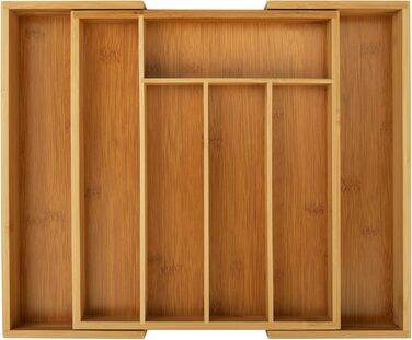 Органайзер для столових приборів Gräwe з бамбука для кухонних шухляд, змінний, розсувний 28.5-40.5 см, дерев'яний вигляд