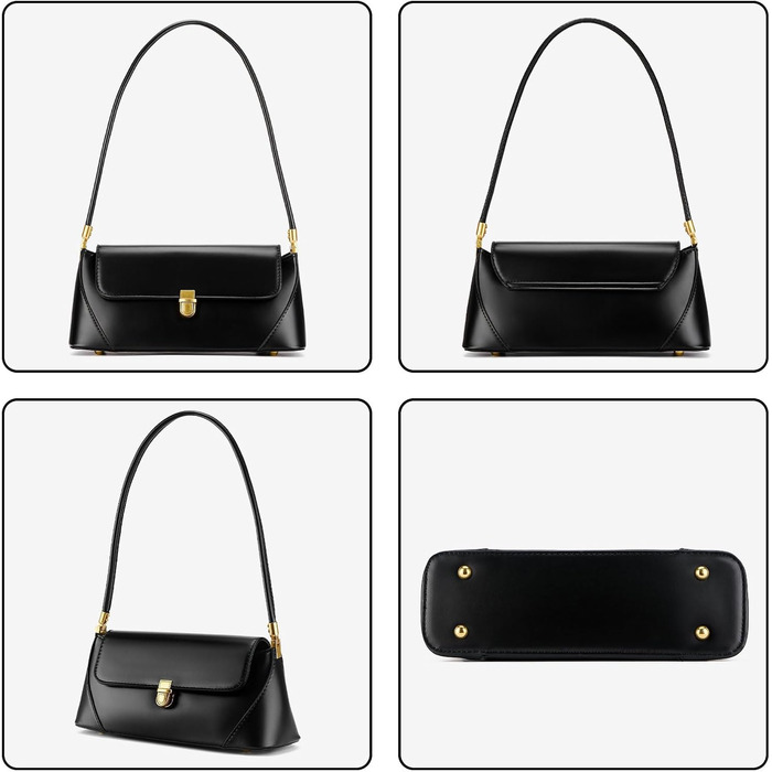 Жіноча сумка-клатч вінтажний стиль, екошкіра, чорна. Сумка через плече з пряжкою