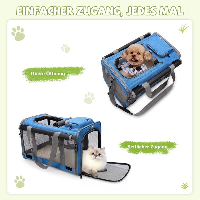 Транспортна сумка для котів та маленьких собак ALLSOPETS, до 9 кг, блакитна