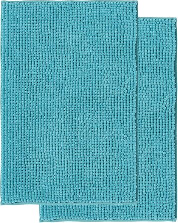 Килимок для ванної кімнати Decomira | Нековзкий | Набір | Килимок для ванни, килимок перед ванною | З м'якої тканини Chenille | 40x60 см (Турквіс, 50 x 80 см (2 шт))