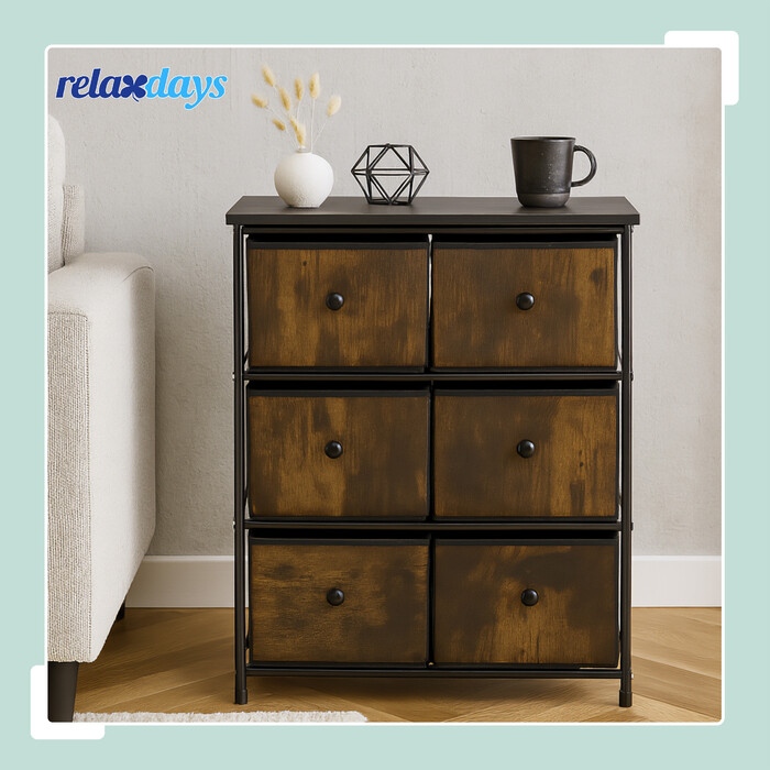 Relaxdays Chest of Drawers, 6 Drawers