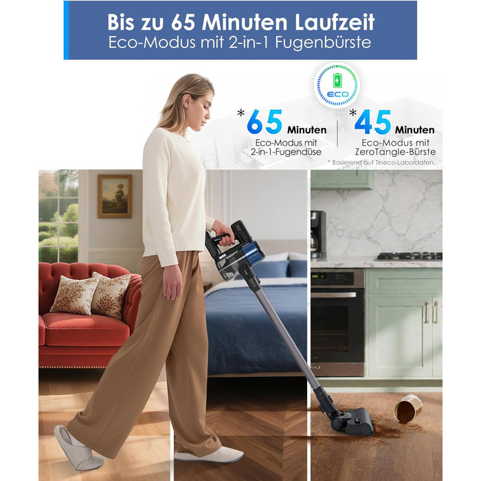 Бездротовий пилосос Tineco Pure ONE S30: 150AW, до 65 хв роботи, ZeroTangle-щітка, LED-підсвітка, для твердих поверхонь
