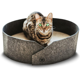 Кігтеточка для котів CanadianCat Owen XL, 50 см, сіра, з фетровою поверхнею