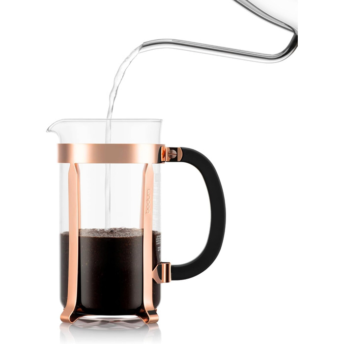 Bodum Kaffeebereiter: Бразова кавоварка з боросилікатного скла, коричнева, 34 oz (1 л), з мідною колбою