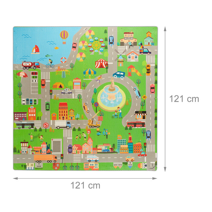 Relaxdays Puzzle Mat Road