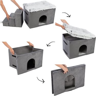 Будиночок для собак TRIXIE з драбиною, сірий (38039)