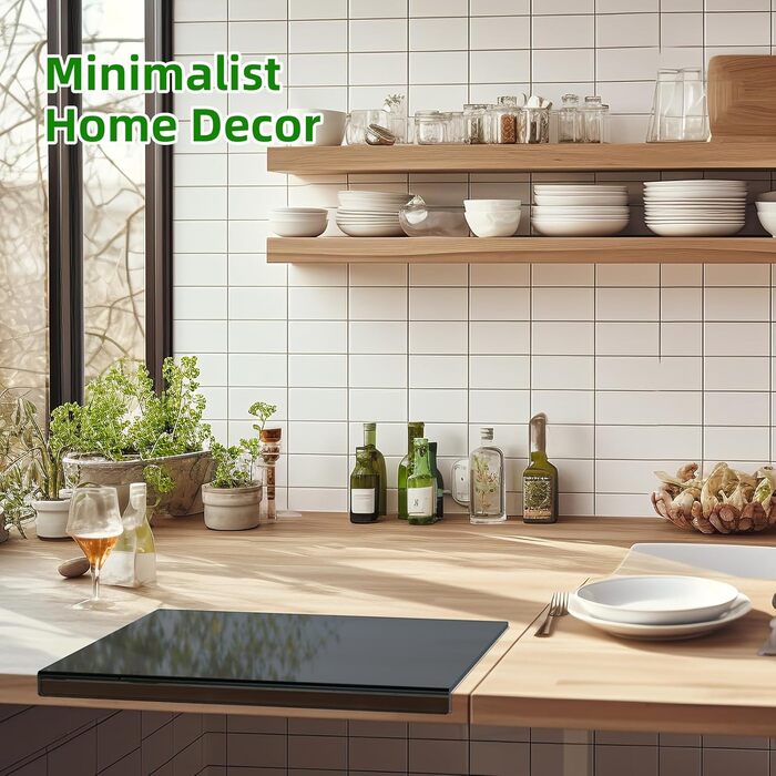 Акрилові дошки для нарізання SUBAER, кухонна робоча поверхня, прозорі, товсті та міцні, захист робочої поверхні, дизайн з краями, 8 антиковзні підкладки, чорний, 43.2 x 34 см