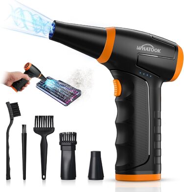 Електричний пилосос-фен WHATOOK Mini: 3 швидкості, 150000 обертів/хв, акумулятор 8000mAh, LED, для чищення ноутбука, клавіатури, авто