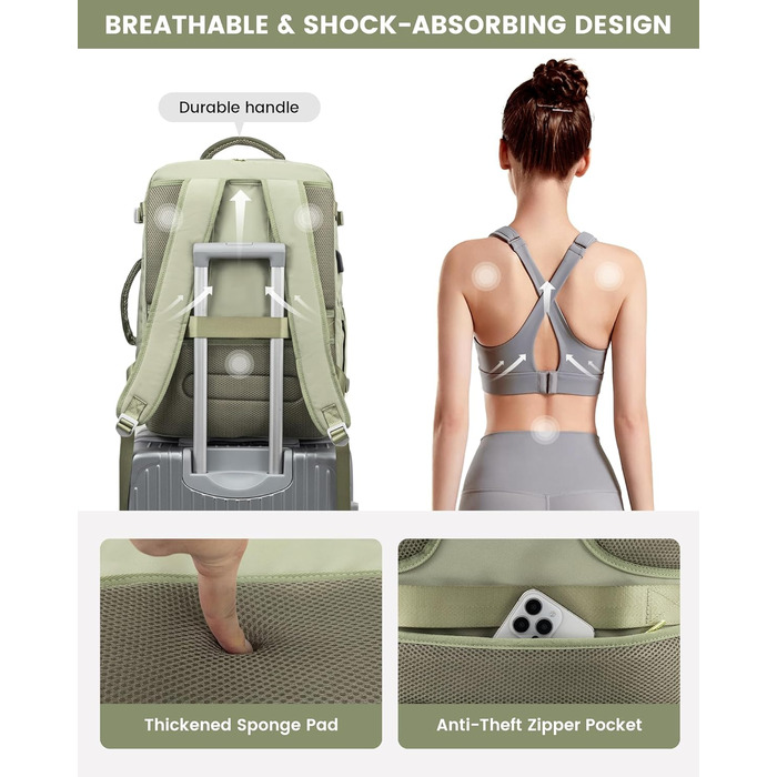 LOVEVOOK Рюкзак для жінок, великий, ручна поклажа, 17.3