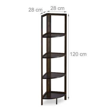 Relaxdays Bamboo Corner Shelf with 4 Shelves