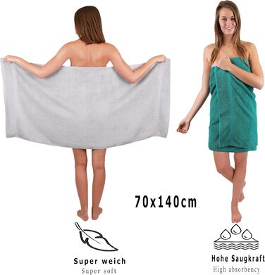 Набір рушників Betz 10 предметів, преміум якість, 100% бавовна, сірий та сріблястий (смарагдово-зелений та сріблястий)