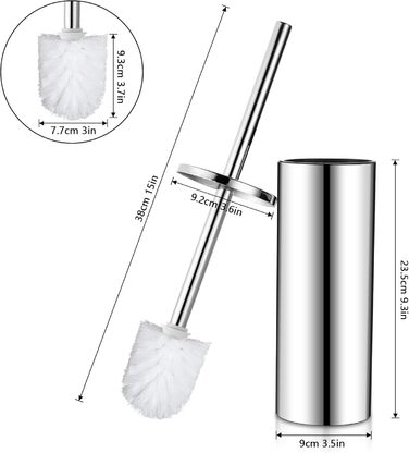 Набір для чищення унітазу FIISAYL з тримачем: щітка та підставка з нержавіючої сталі (сріблястий)