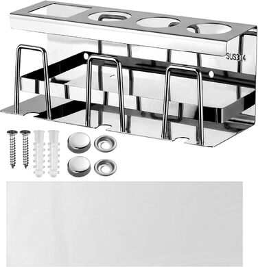 JiGiU Stainless Steel Electric Toothbrush Holder, Wall Mount, Toothbrush Holder, Shower Toothbrush and Toothpaste Holder