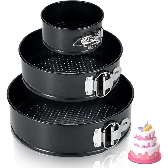 Форми для випічки ECCOGREAT 3 шт. (10/18/23 см) з антипригарним покриттям - для тортів, піци та млинців