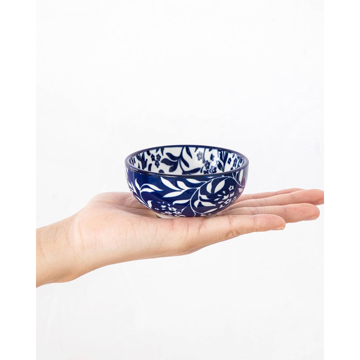 Набір кавових чашок з блюдцями Vancasso Cappuccino SELENE 6шт, 240мл, блакитно-білий вінтаж, порцеляна