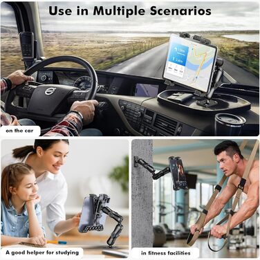 Кріплення для планшету OHLPRO для вантажівки: міцний тримач для iPad, 360° регулювання, 2-раменний, сумісний з iPad Pro, Mini, Samsung Tab, Nexus (17-29 см)