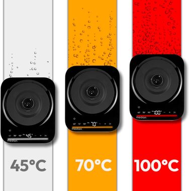 Електричний чайник MEDION LIFE MD12106, 2.2 кВт, 1.5 л, LED-дисплей, LED-підсвітка, автопрограми, захист від дітей, срібний