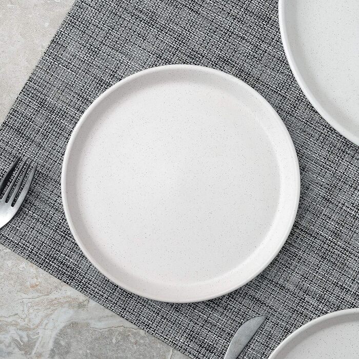 Набір посуду Stone Lain Albie (16 предметів), рожевий: 4 тарілки, 4 глибокі тарілки, 4 миски, 4 чашки. Сучасний дизайн, кераміка