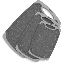 Набір обробних дощок KIMIUP з пластику, 3 шт. з неслизькими ручками, BPA-Free, для кухні, миючі в посудомийній машині