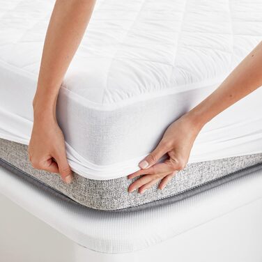 Pikolin Home - Padded Mattress Protector Cover with Waterproof and Breathable Membrane, Pillowcase 105 - 105 x 190/200 cm