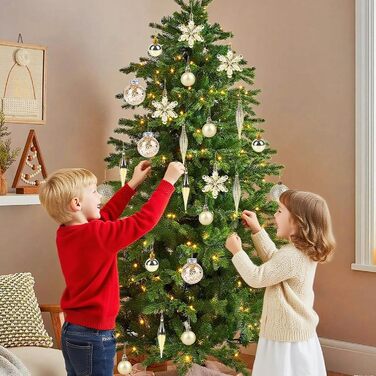 40 шт. прикрас на ялинку: міцні кулі, золоті орнаменти для різдвяного декору