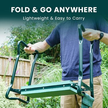 Green Haven Robuster Garden Knee Pad with Handles and Tool Pouch, Versatile, Foldable, EVA Foam, Padded Knee Stool, Lightweight Knee Pad for Gardening, Portable