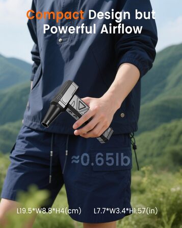 Електричний пилодув для ПК та приміщень - Air Duster 200000 RPM, 4-рівні, акумуляторний, чорний