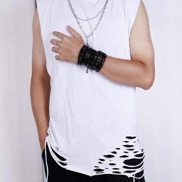 Чоловічий браслет з плетіння з екошкіри Milakoo, набір браслетів та манжет для жінок та чоловіків