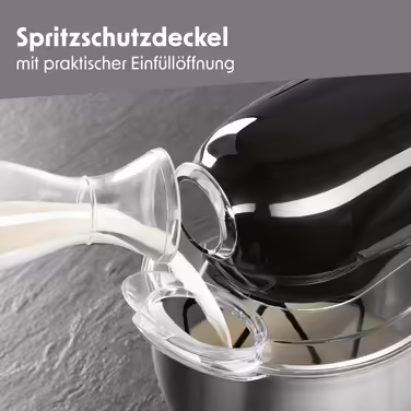 Gourmetmaxx Kitchen Machine & Mixer | Multifunctional Kitchen Helper incl. Mixing Bowl and Attachments | Powerful Mixer with Whisk and More | Electric Stand Mixer [black]