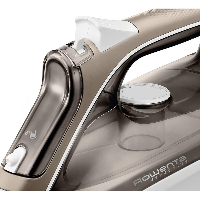 Праска Rowenta Effective+ з парою, 2400 Вт, 120 г/хв (паровий удар), 40 г/хв (постійна подача пари), Antikalk-система, розподіл пари, антинакип, керамічна підошва, мідно-білий, DX1635