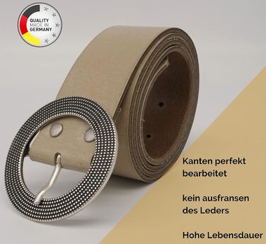 Жіночий шкіряний ремінь Anna Matoni 4 см, Німеччина, бежевий - класичний дизайн, натуральна шкіра, нікелева пряжка, 115 см