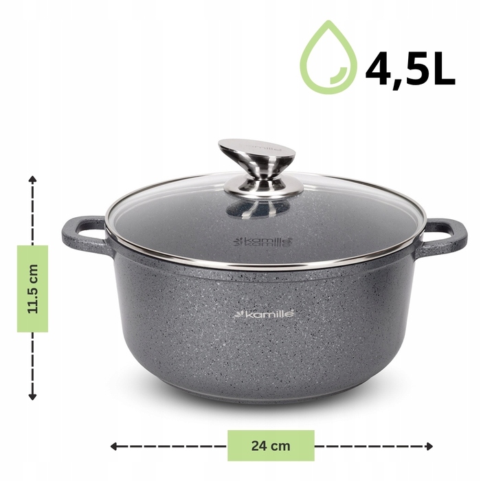 Набір кастрюль та сковорідок Kamille, 10 предметів, для індукційних та газових плит