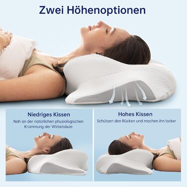 Uniency Orthopedic Memory Foam Anti-Snore Pillow - Ergonomic Neck Support Pillow for Side, Back & Stomach Sleepers (Gray)