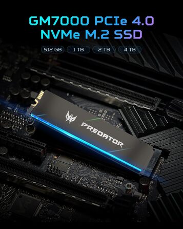 SSD Acer Predator GM7000 1TB NVMe PCIe Gen4 з DRAM Cache - Внутрішній SSD для ПК, Ноутбука, PS5