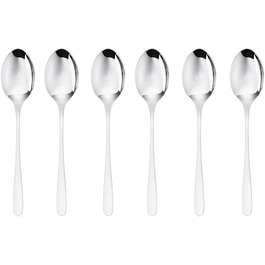 Sambonet 52553A37 Moka Spoon Set, 6-Piece, Moka Spoon Set for Coffee Enjoyment, Made of Stainless Steel 18/10, Grey