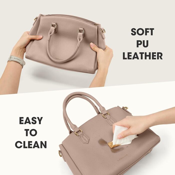 Сумка жіноча RAINSMORE середнього розміру з PU шкіри, хакі. Для планшета 11