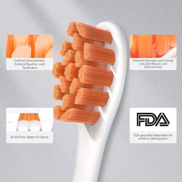 Електрична зубна щітка Oclean Flow: звукова, 5 режимів, DuPont, біла, IPX7, до 180 днів роботи