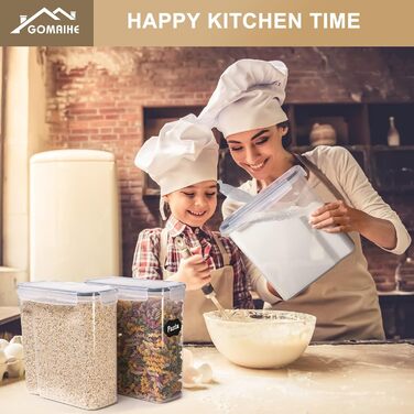 Набір контейнерів для зберігання GoMaihe, 2.5L*6 шт. та 4.0L*6 шт. - повітряно-водонепроникні, для кухні, з кришкою