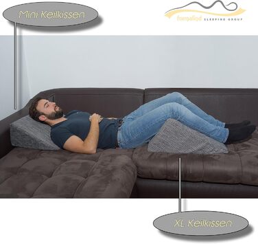 Подушка для сну та читання Formalind XL 60x50x30 см сірого кольору. Знімна та пральна наволочка. Подушка для рефлюксу.