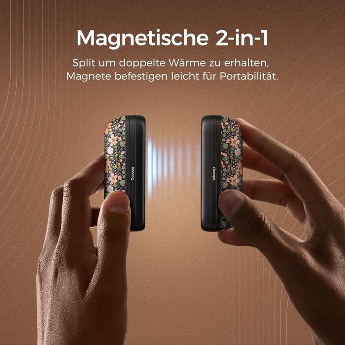 Грілки для рук OCOOPA UT2S Mini, 5200mAh, 2 шт. Магнітні електричні грілки для рук, багаторазові, для кемпінгу та міста