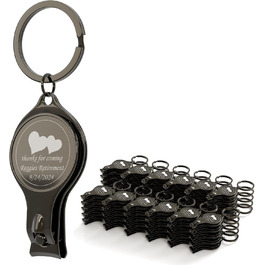 60 Pieces Personalized 4-in-1 Multifunction Bottle Opener, Black Nail Clipper, Wedding Favors, Brewery, Private, Customized, Multi-Tool Gifts for Men.