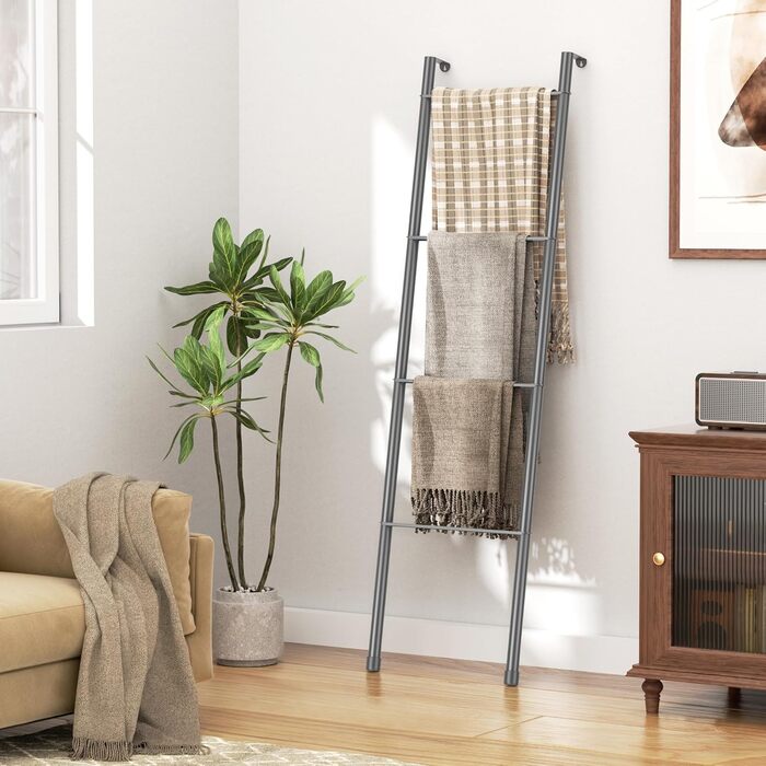 Підвісна стійка для рушників з металу, біла – 4 яруси, для ванної, кухні, вітальні