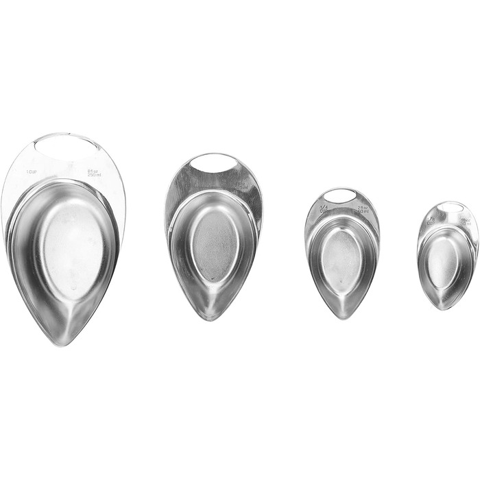 EVTSCAN Measuring Cups, 4-Piece Set, Stainless Steel Measuring Spoons, Measuring Cups Kitchen Cooking Utensil for Bakery Home