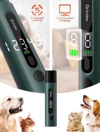 Шліфувальник для собак NEUTYPECHIC з LED-підсвічуванням та LCD-дисплеєм, 5 режимів, для великих, середніх та малих порід